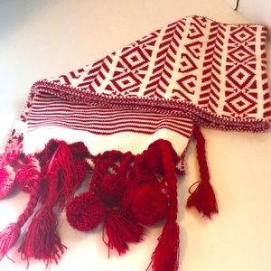 Cute Red and White Winter Scarf.